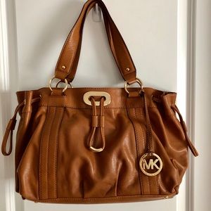Michael Kors Tan and Gold Shoulder Bag Tote